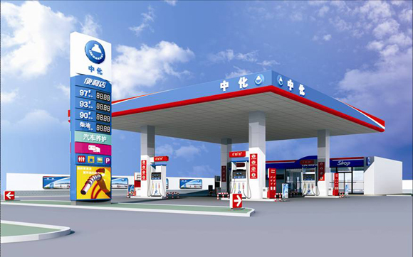 中化石油品牌柱 - 加油站装修,加油站灯箱,加油站广告牌,加油站装饰